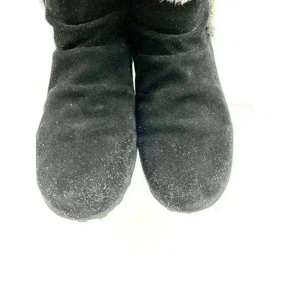 Black Faux Fur Suede Zip Ankle Boots Women’s US Size 7 Khombu - Picture 8 of 10